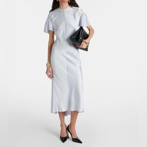 Victoria Beckham Draped Satin Midi Dress